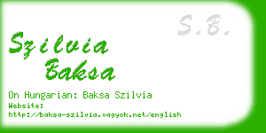 szilvia baksa business card